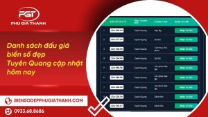 đấu giá biển số xe Tuyên Quang