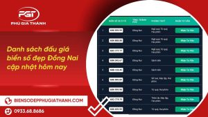 Đấu giá biển số đẹp tỉnh Đồng Nai cập nhật hôm nay